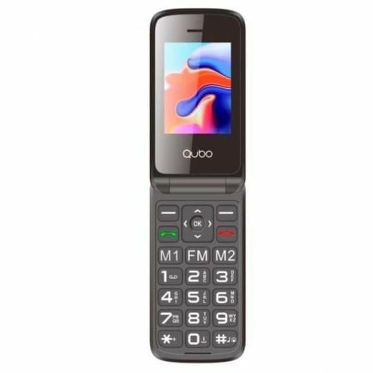 Qubo X-247BKC Mobile Phone front and side view