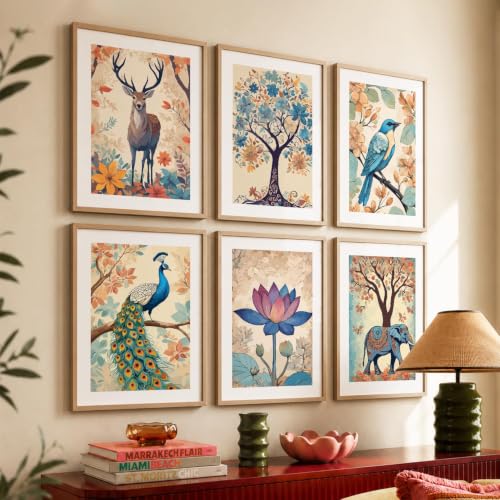 Image of kotart Boho Theme Digital Painting for Wall Decoration - Minimal Wall Art Prints for Living Room Bedroom Office Room Decor (10x13 inch, Terracotta) (wall painting, 01) (C, 19X25 INCH)