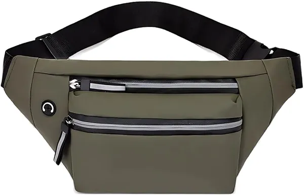 Crossbody Fanny Pack: Slim Waist Bag Sports Hip Pouch for Woman Man - Fashionable Travel Fannie Pack Runner Belt Bum Bag for Walking Jogging Hiking (Green)