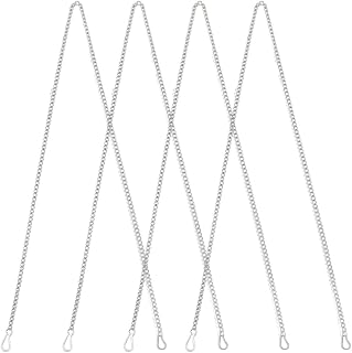 Beebeecraft 4Pcs 39 Inch Stained Glass Window Hanging Chains 201 Stainless Steel Metal Picture Hanging Chain with Clip Hook for Decoration Plant Outdoor Indoor Garden Suncatcher