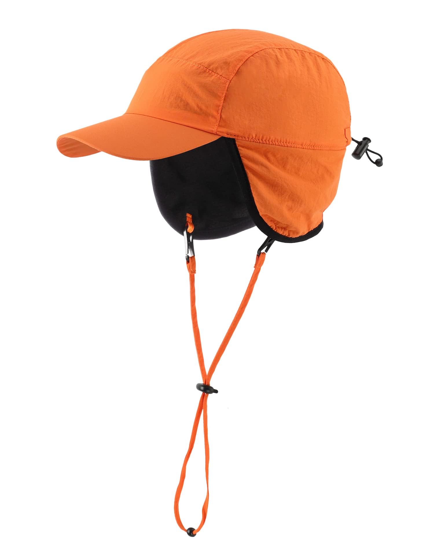 Waterproof Men's Winter Hats with Visor Warm Fleece Lined Baseball Cap Earflaps Trooper Trapper Hat for Men