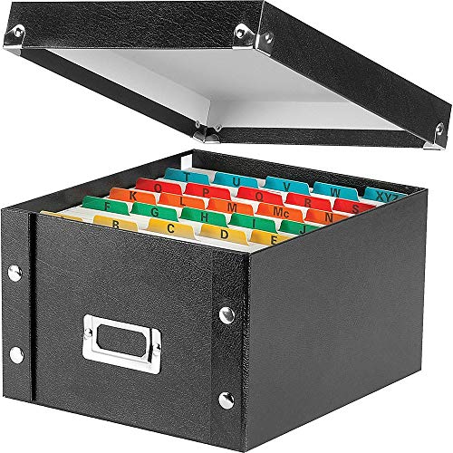 Snap-N-Store Index Card Holder - Collapsible Organizer Box Fits 1100 5X8-Inch Flash Cards - Business, Recipe, Or Note Card Storage Boxes - 1 Pack #TOP3