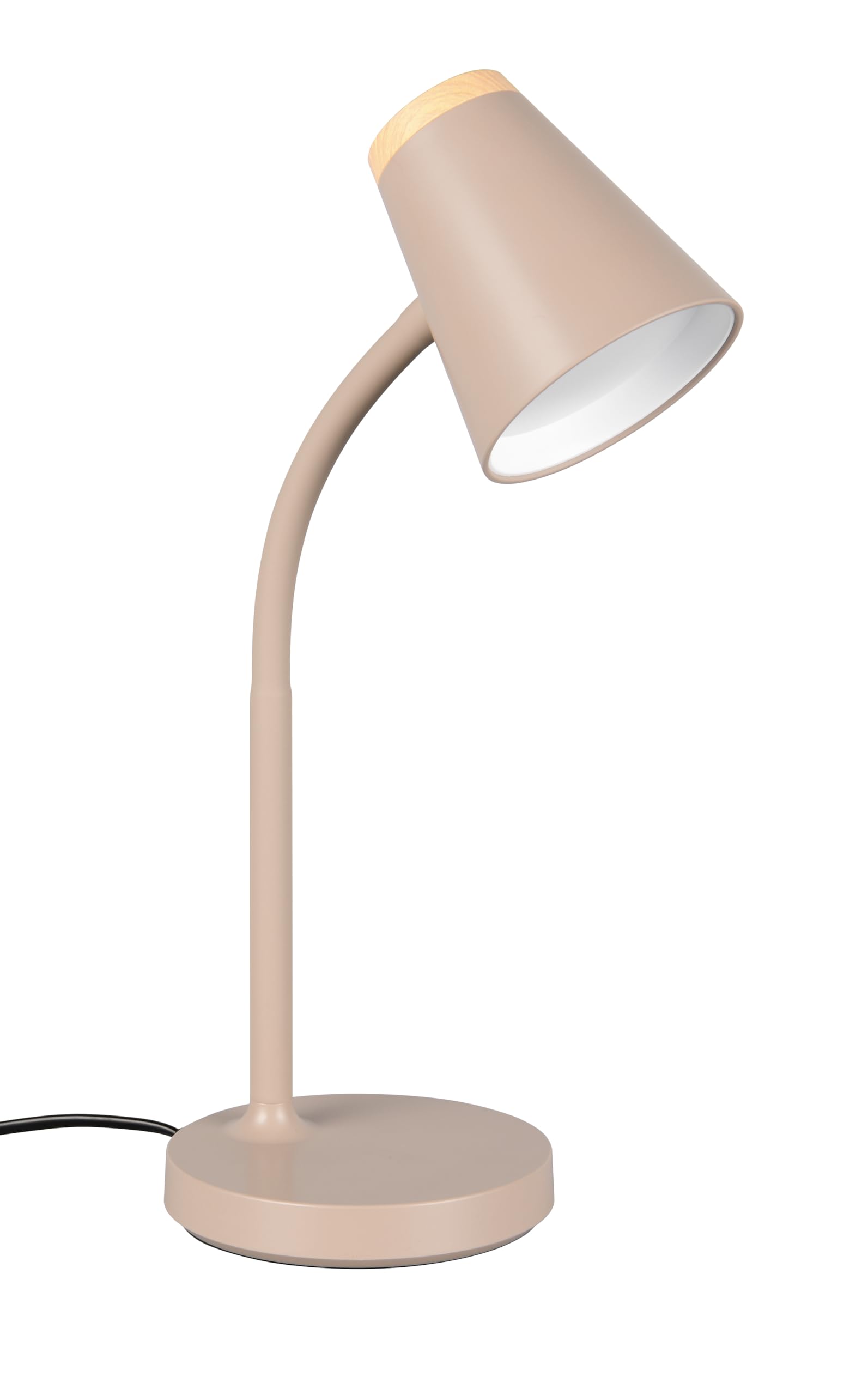 Reality Leuchten LED Tischleuchte Pongo R55831143, Kunststoff Warm beige, Holznachbildung, inkl. 4.5 Watt LED, Flexarm
