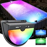 Solar Pool Lights for Above Ground Pools, solars Pool Lights with 10 Lighting Modes, Upgraded Frame Pools Solar Light, RGB Outdoor Waterproof Swimming Pools Light, Pool Accessories 1PK