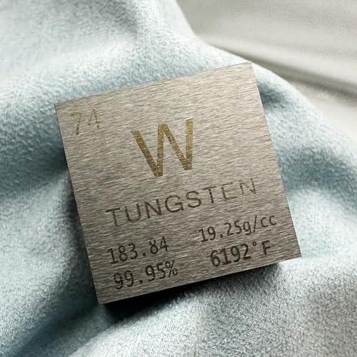 HOMOSTARRY 1inch Wolfram Würfel Element Metall Dichte Würfel mit Acryl Box 99.95% Reinheit Lehrwerkzeug, Geschenk für Schüler Lehrer Wissenschaft Chemie Liebhaber, Material Hobby Sammlung, DIY