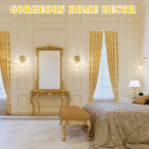 Image of Wireless Wall Sconce with Flower lampshade, Battery Operated Wall Lights,Wall lamp with 15 Colors for Bedroom Living Room Home Decor (Clear-Lily,2 Light Battery Operated)