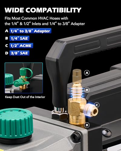 Orion Motor Tech FBA-VPHC001GE Vacuum Pump, 4.5 Cfm 1/3 Hp Hvac Single Stage Vacuum Pump thumb #4