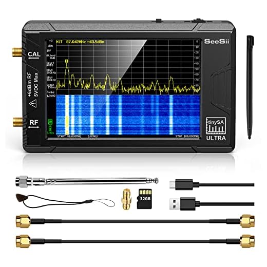 SeeSii TinySA Ultra+ ZS406 Spectrum Analyzer, 4.0 Inch 100kHz to 5.4GHz Handheld Tiny Frequency Analyzer with 32Gb Card, 2-in-1 Signal Generator MF/HF/VHF UHF Input,V0.4.6.1,2025 Upgraded