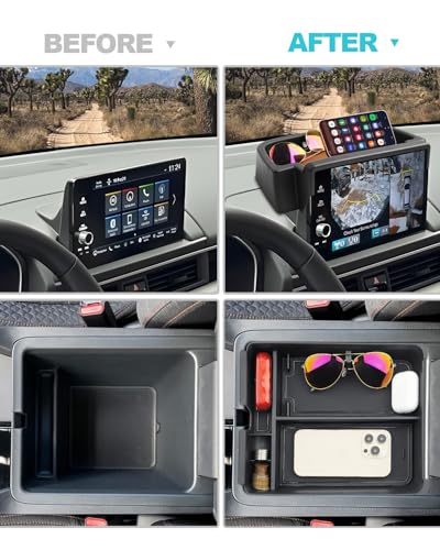 Image of CDEFG 4PCS for 2023-2025 Honda Pilot Center Console Organizer 9-Inch Screen Organizer for 2023-2025 Honda Pilot Accessories Cup Holder Behind-Screen Dash Armrest Hidden Storage Box