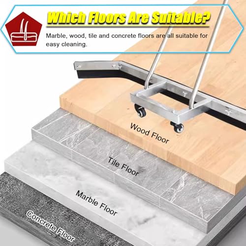 Raclette de sol béton grand modèle avec balai éliminateur d'eau robuste - 5