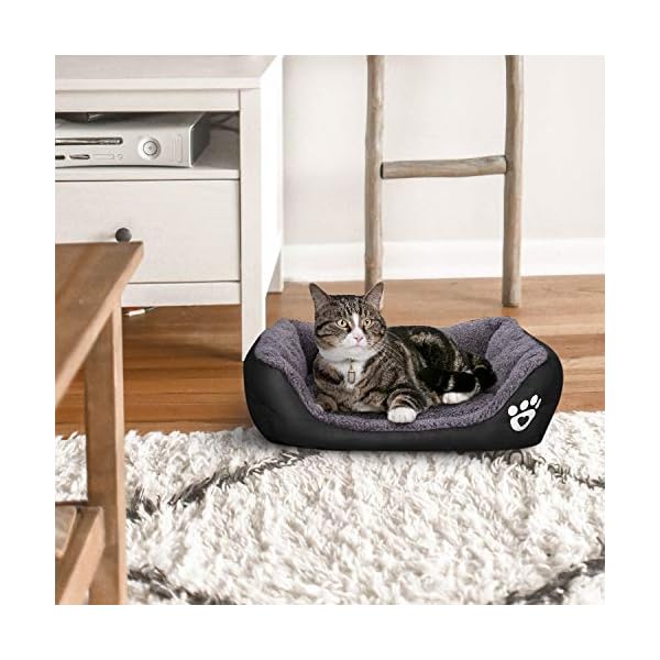AcserGery Haustier Katzenbett Kissen Weich Hundebett Warm Hundeschlafplatz Katzendecke Hundematratze Hundesofa Katzensofa (Schwarz) – Bild 7
