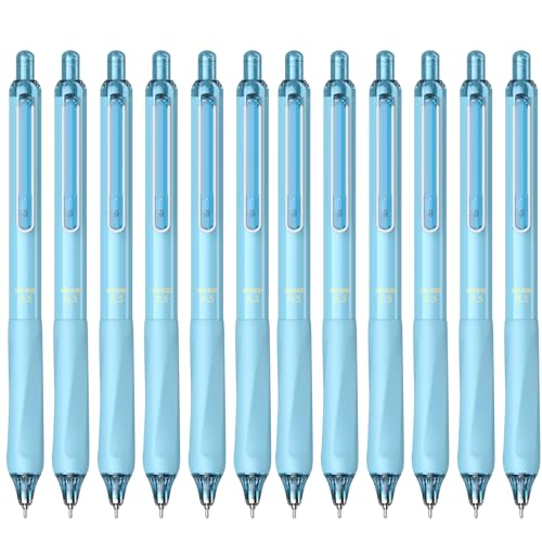 Image of ParKoo Gel Pens Quick Dry Ink Fine Point 0.5mm, Retractable Rolling Ball Blue Ink Pen, Click Silent Pens Set for Journaling Notetaking Drawing Sketching Smooth Writing Non Bleed 12pcs