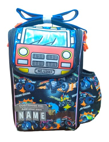 Image of Lunch Bag for Kids, Lunch Bag for Office Men, Women and Kids, Canvas Tiffin Bags for School, Picnic, Work, Carry Bag for Lunch Box and Water Bottle (Vertical Car)