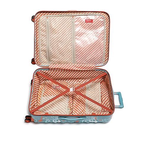 uppercase Jfk Plus (Large) 56Cms, Sustainable Check-In Trolley Bag, Hardsided Printed Luggage, Combination Lock, 8 Wheel Suitcase For Men & Women, 2000 Days Warranty (Teal Blue, Polyester, Spinner) - Image 8