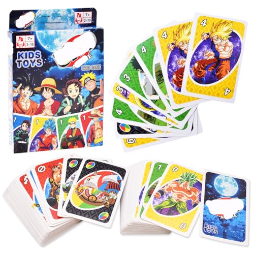 JXBBAAC Juego de Cartas Anime, Juego de Cartas Clásico, Colección de Anime, Juego de Cartas Familiar para Adultos, Adolescentes y Niños, de 7 Años en Adelante, de 2 a 10 Jugadores