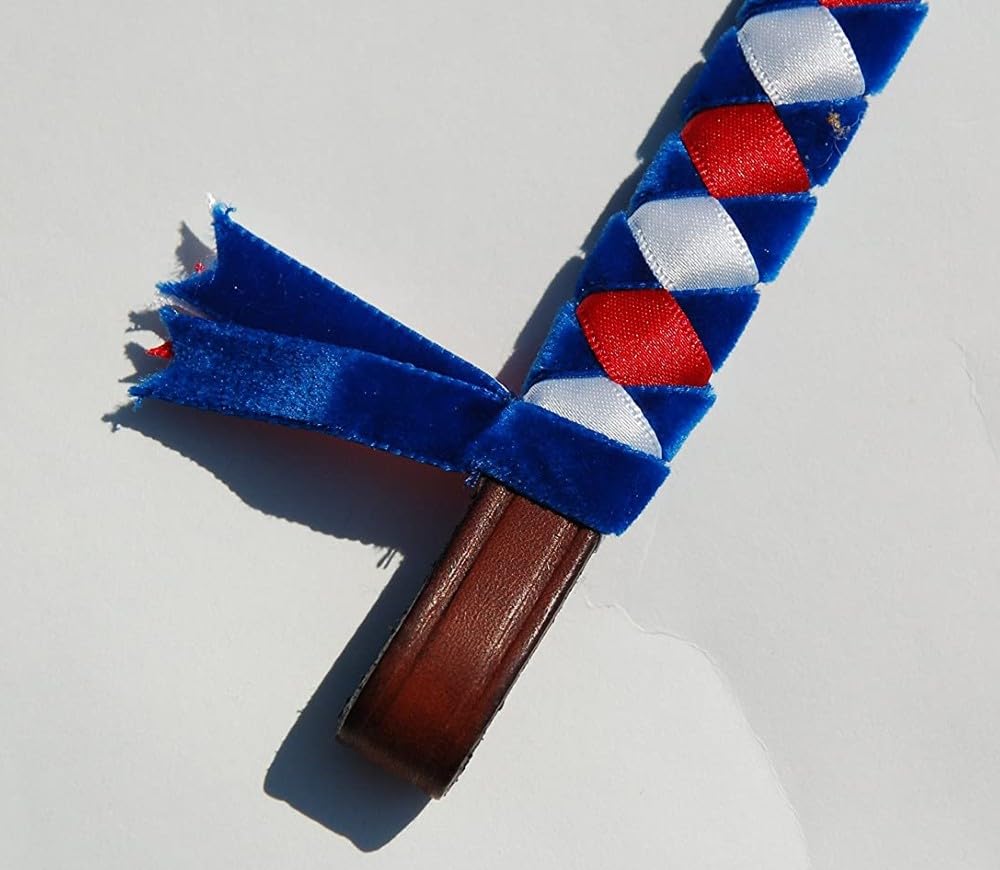 IV Horse Velvet Browbands Small Pony Cob and Full (Royal Red and White, Pony)