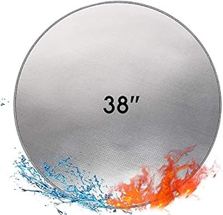 Fire Pit Mat Fireproof Grill Mat 38'' Round 3 Layers BBQ Splatter Protector Pad for Deck,Garden,Ground,Patio,Lawn,Wooden Floor,Camping,Outdoor Foldable Heatproof Water Resistant Fire Pit Accessories