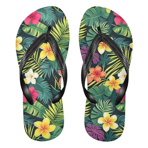 Burbuja Colorful Flowers Flip Flops for Women Men, Soft Thong Sandals Rubber Slippers for Pool Beach Essentials