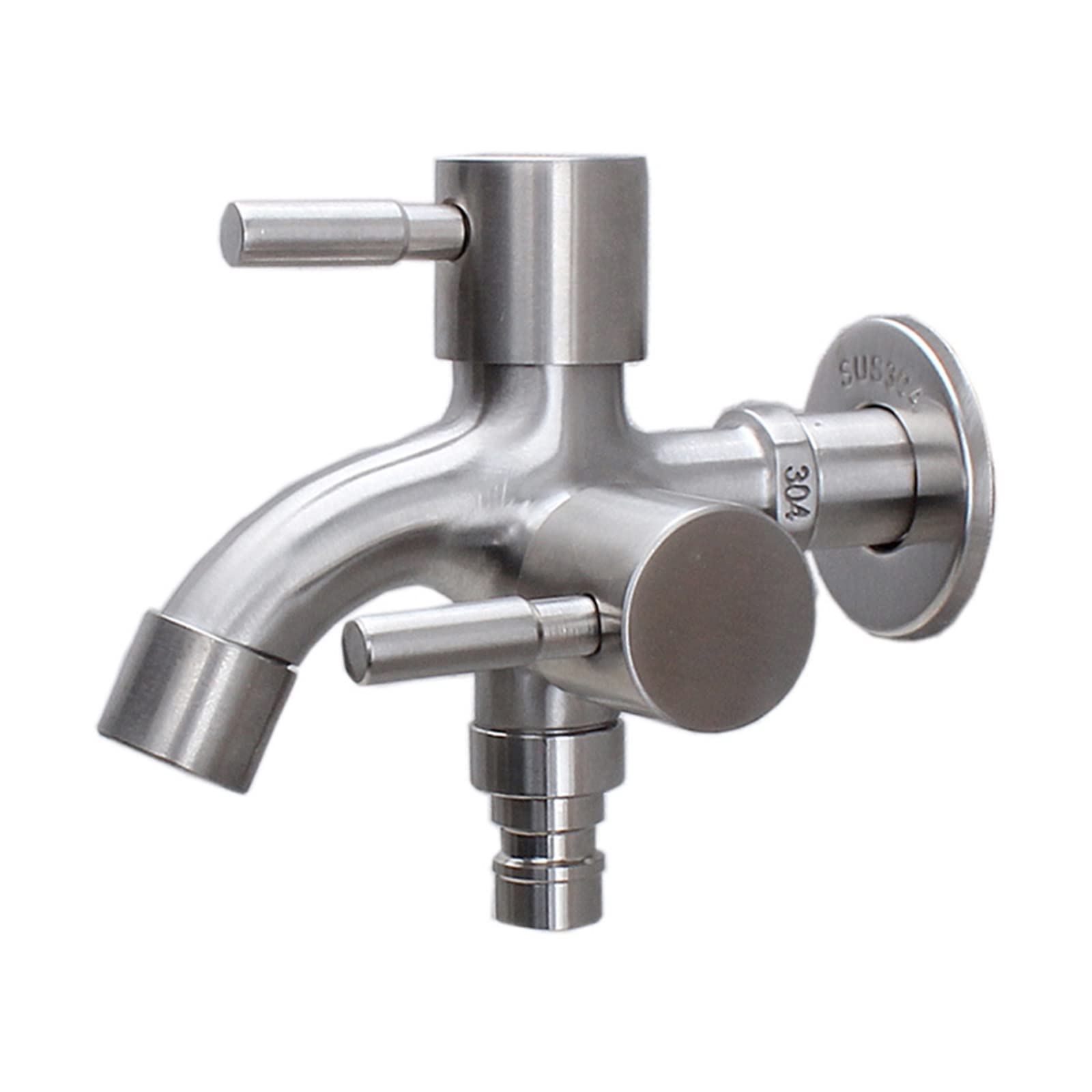 Rubinetto per Lavatrice in Acciaio Inossidabile Rubinetti per Acqua multifunzionali 1 in 2 out Doppio Rubinetto da Giardino Rubinetto per Scopa da Cucina per Bagno Piacevole (Color