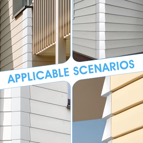 6 Pcs Aluminum Siding Corners 8 Inch Outside Siding Corner Caps Smooth Siding Aluminum Corner Trim, Metal Nails Included for Mobile Home House Exterior（White） - Thumbnail 6