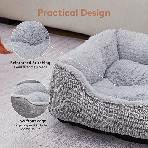 Furtime Medium Dog Beds For Medium Dogs, Rectangle Washable Dog Bed, Orthopedic Dog Bed Soft And Comfy Calming Puppy Bed Waterproof Dog Cuddler Sofa Pet Bed With Anti-Slip Bottom M(25''X21''X8'') #TOP2
