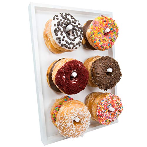 TenXVI Designs Real Wooden Donut Wall With Easel Stand - Bagel or Donut Display Stand Perfect for Donut Parties, Sweets Tables, Weddings, Baby Showers