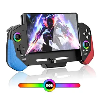 Switch Controllers for Nintendo Switch/OLED Controller, Upgrade Hall Effect Joystick Switch Pro Controller, One-Piece Switch Joypad for Handheld Mode with RGB Light