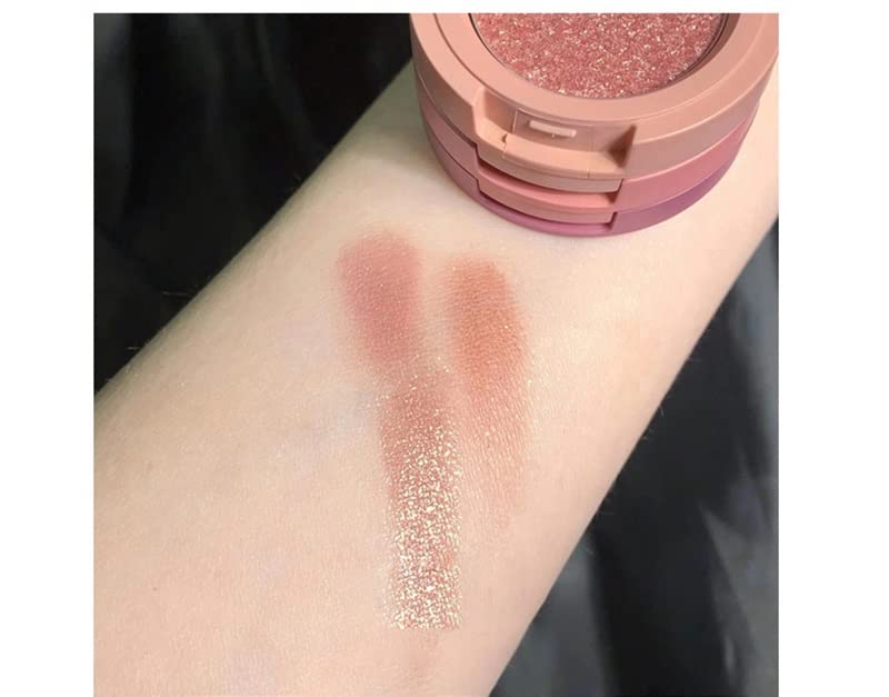 3 In 1 Eyeshadow Palette Matte Pearlescent Eyeshadow Long-lasting Waterproof Eye Shadow Portable Makeup Cosmetics Beauty Tool (04# broken diamond rose