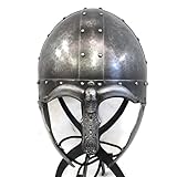MEDIEVAL HANDICRAFTS STORE Armor Spangenhelm Viking Cosplay Celtic Skyrim Helmet Perfect for LARP, SCA Halloween Costume Silver