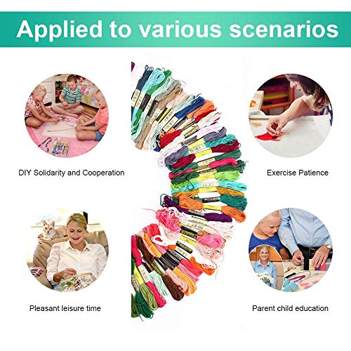 Conjunto de linha de bordar de algodão, DMC Linha de bordar de linha de bordado Linhas de pulseira d