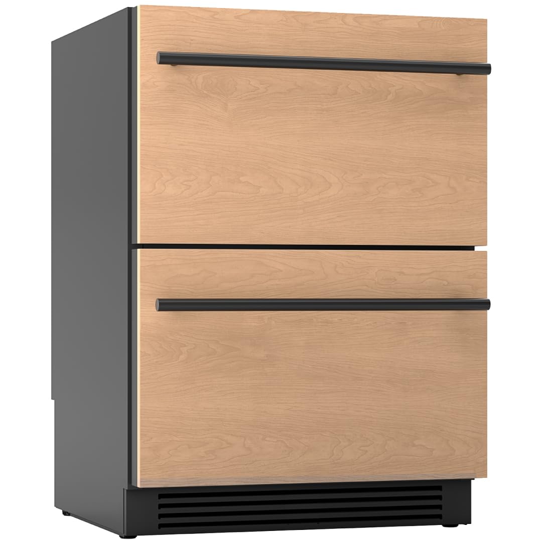 Zephyr 24" Presrv™ Panel Ready Refrigerator Freezer Drawers - Dual Zone Built In Fridge with Modes for Freezer, Fridge and Pantry, LED Lighting, Soft Close (Panels, handles are not included) | Fridge.com