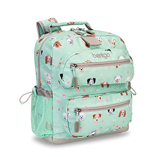 Bentgo® Kids Backpack – Lightweight 14” Backpack in Unique Prints for School, Travel, & Daycare – Roomy Interior, Durable & Water-Resistant Fabric, & Loop for Lunch Bag (Puppy Love)