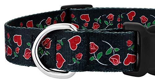 Country Brook Petz - Deluxe Roses For My Valentine Dog Collar Limited Edition - Made In The U.s.a. - Affection Collection With 12 Designs You'll Adore (5/8 Inch, Small) #TOP3