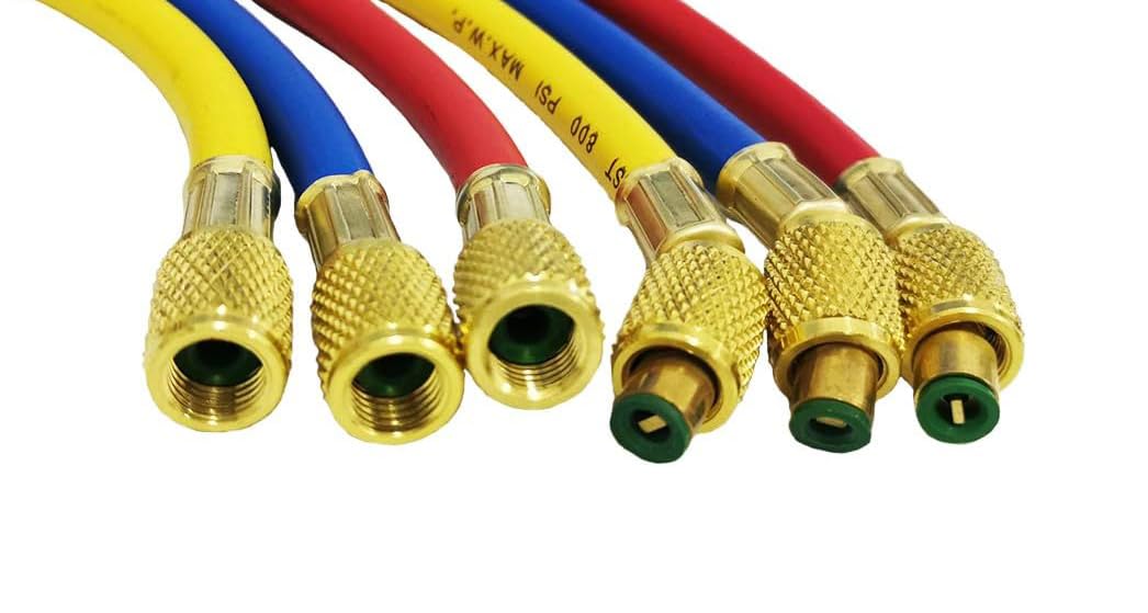 R410A Lot de manomètres de collecteur de réfrigération avec 3 raccords SAE de 6,35 mm pour réfrigérants R410A, R134A, R12, R22, R502