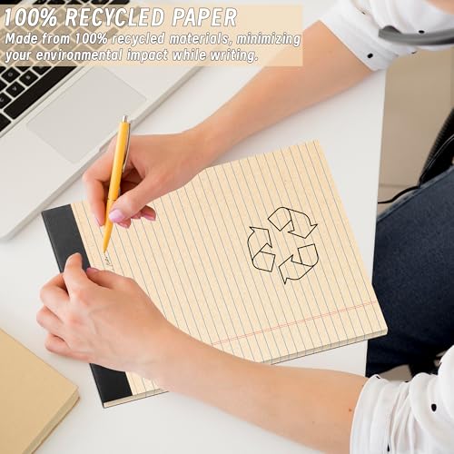 Image of Oleitodh 48 Pack Legal Pads 8.5 x 11 College Ruled Recycled Note Pads | 30 Sheets Per Pad, Thick Paper, Micro-Perforated, Smooth Writing, Office, School, Home, Meetings, Note Taking