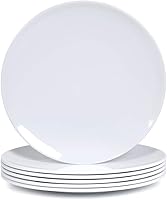 Vista 10 de Webbylee Platos llanos de melamina, juego de 6 platos de 11 pulgadas para uso en interiores y exteriores, color blanco