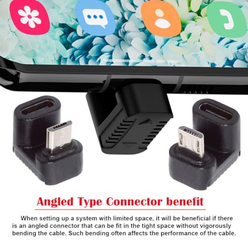 chenyang 4 Pack Micro USB 2.0 Connector Micro USB Male to USB C Female 90/180 Degree Angled Connector Adapter by chenyang - Used condition - Image 3