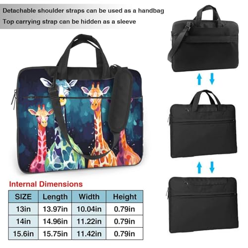 Bolso porta portátil con diseño de jirafa colorida miniatura 2