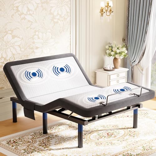 Tami Tami Adjustable Bed Frame Queen with Massage, Ergonomic Head...