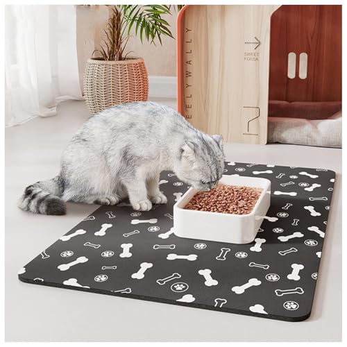 猫 犬 食事マット, 吸水 滑り止め 溢れ止め 防汚 簡単 洗える 丸洗い 犬 防水マット 猫 犬 食事マット 置き用 大 中 小型猫犬用,B-16X24in(40X60cm)