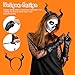 Beavorty 1Pcs Devil Horns Headband Gothic Devil Horn Hair Hoop Halloween Headdress Ox Horn Hair Loop Black Cosplay Hair Accessory for Halloween Christmas Party Dress Up