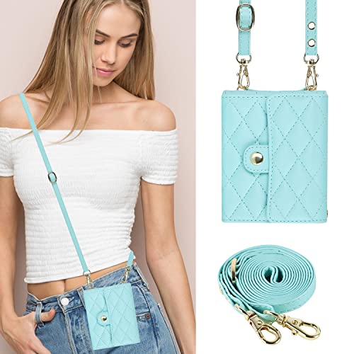 Image of for Samsung Galaxy Z Flip 7 Accordion Crossbody Wallet Case, 4 Card Slots, RFID Blocking, and Adjustable Strap - Stylish and Versatile Accessory.(Green)