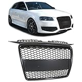 audi a3 8p kühlergrill schwarz Sport Kühlergrill ohne Emblem SCHWARZ (Matt)