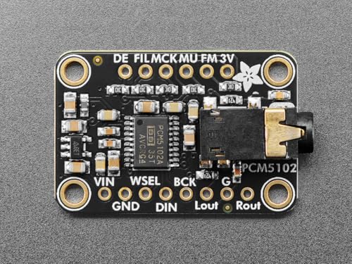Adafruit PCM5102 I2S DAC, D/A-Wandler mit Line Level Output, 112dB SNR, 6250