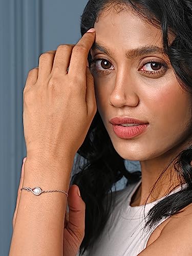 Image of Clara 925 Sterling Silver Real Pearl Pendant Earrings Chain Bracelet Ring | Platinum Plated, Swiss Zirconia | Gift for Women & Girls