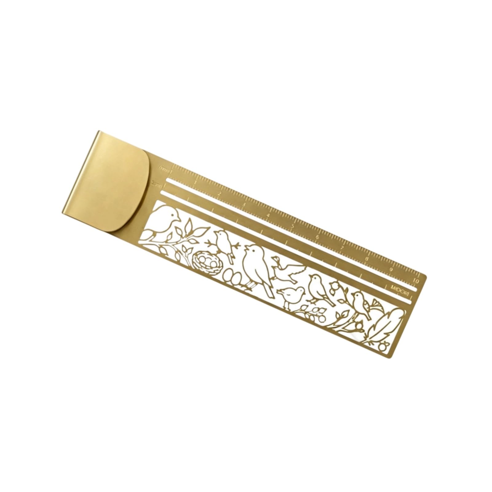 Metal Bookmark Ruler, 2-in-1 Cute Hollow Cat Pattern Stencil Brass Ruler