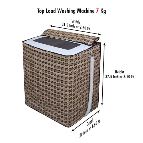 Image of DREAM CARE Waterproof & Dustproof Washing Machine Cover Top Load & Semi Automatic Suitable for 7 kg, 7.2 kg, 7.5 kg (83 x 95 x 51 cms)