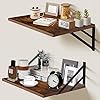 2 pc deep floating shelves 12 inch deep wall mounted hanging shelves for living room kitchen office bathroom and bedroom decor storage and display shelf set rustic brown  urban country home decor