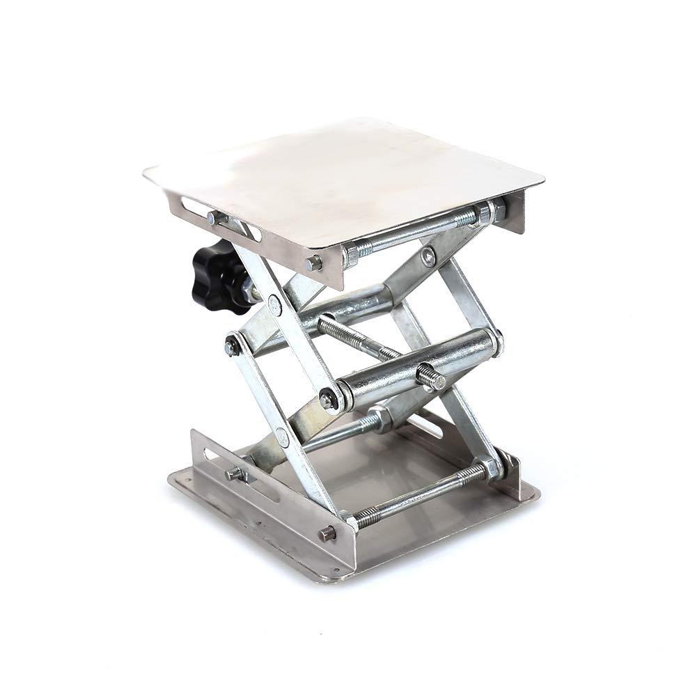 Sollevatore Da Laboratorio Manuale In Acciaio Inox, Piattaforma 100x100mm, Altezza Regolabile 45-150mm, Per Esperimenti Chimici E Fisici - 4
