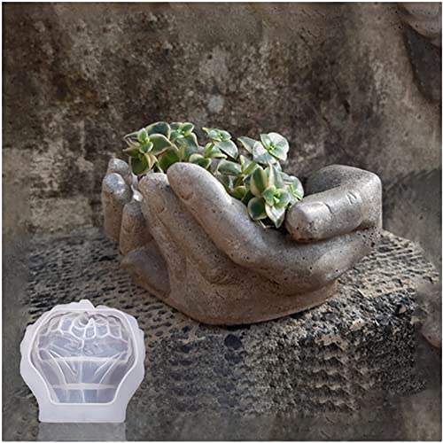 Hand Shaped Flower Pot Cement Silicone Mold, Concrete Clay Succulent Planter Mold Dish Resin Mold Jewelry Storage Mould Epoxy Casting Mold #TOP1